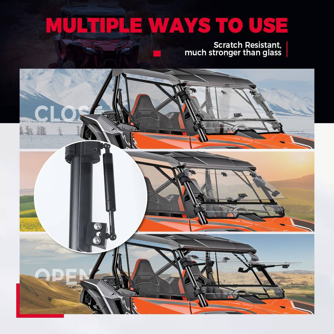 Talon Flip Windshield Compatible With 2019-2021 Talon 1000X 1000R 1000X-4 - KEMIMOTO