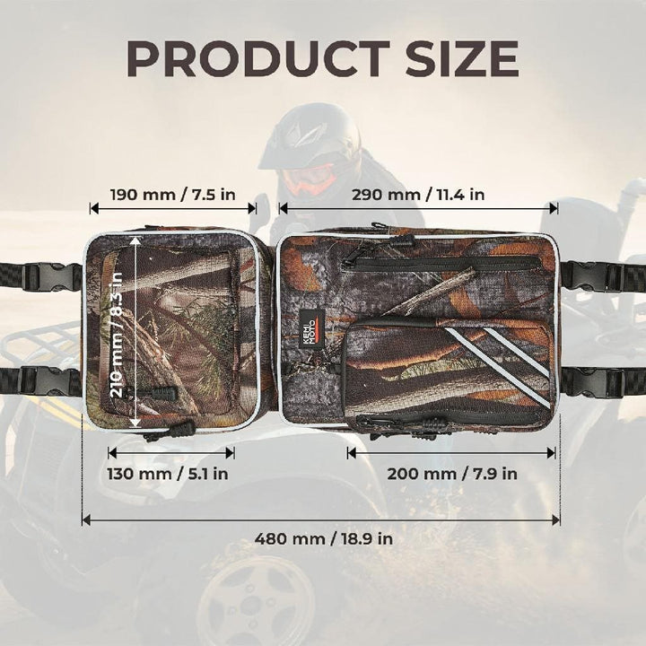 ATV Fender Bag, Rear Storage Bags Compatible with Sportsman Scrambler FourTrax Grizzly - KEMIMOTO