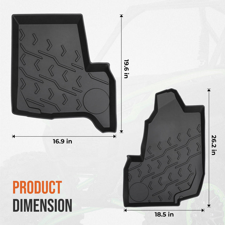 TPE Front Floor Mat Liner For Kawasaki Teryx KRX 1000 - Kemimoto