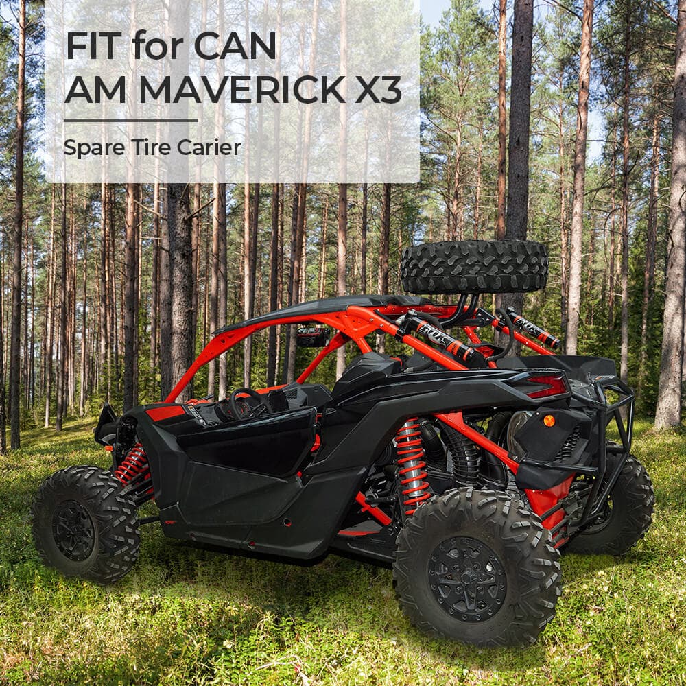 Can-Am Maverick X3 Navigation Storage Box and Holder & Spare Tire Carrier - KEMIMOTO