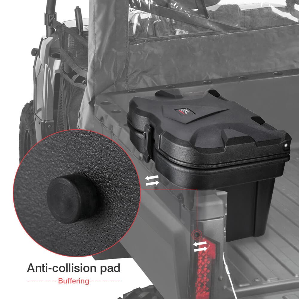Polaris Ranger Adjustable Break Away Side Mirrors & Cargo Storage Device Tool Box - KEMIMOTO