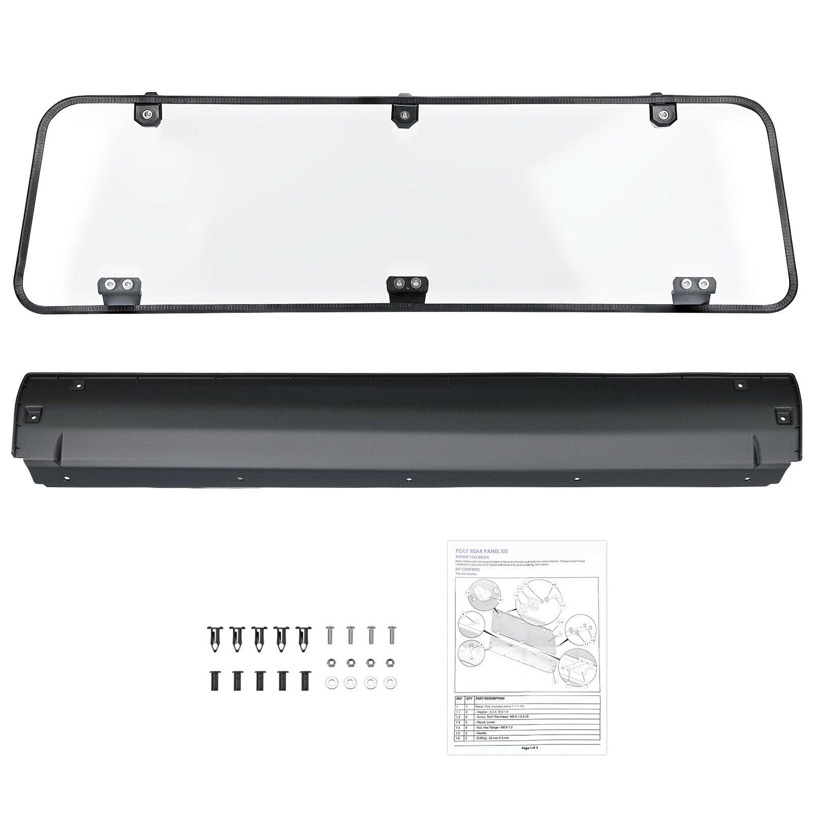 UTV Rear Window Windshield Clear for Polaris General 1000 / 4 2016-2022 - KEMIMOTO