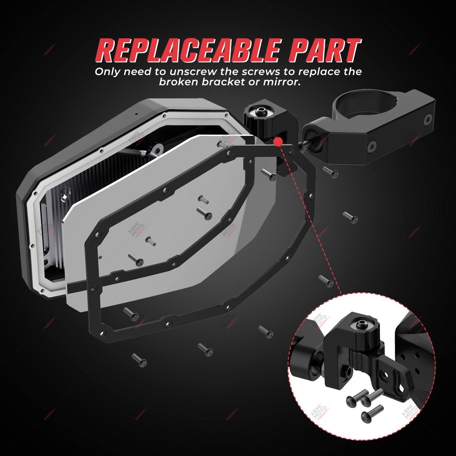 UTV Mirrors with LED Turn Signal Lights (New Design) for 1.6