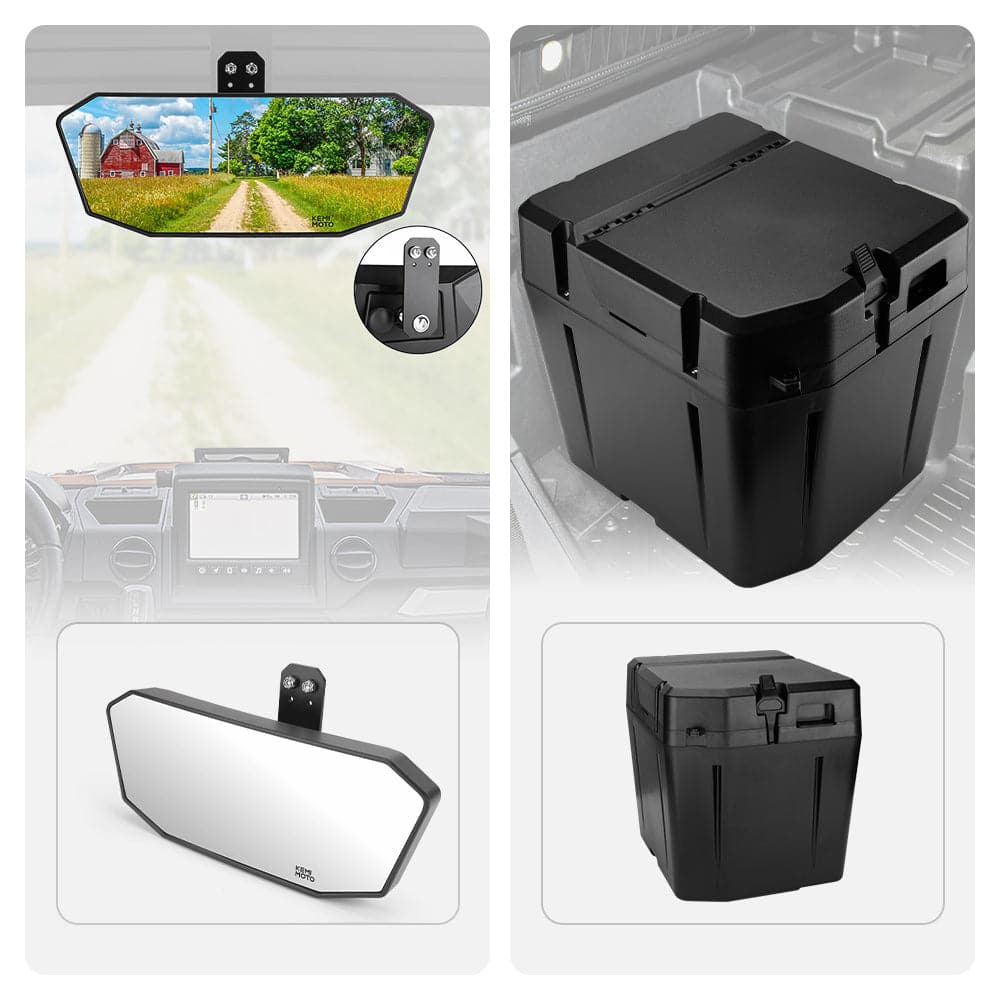 Polaris Ranger Rear View Mirror & Under Seat Storage Box - KEMIMOTO