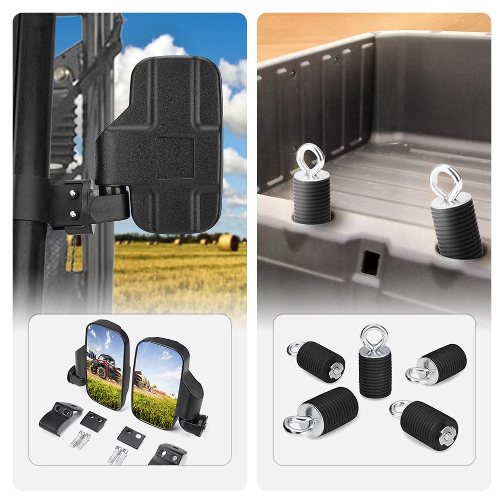 Polaris Ranger Adjustable Break Away Side Mirrors & 2