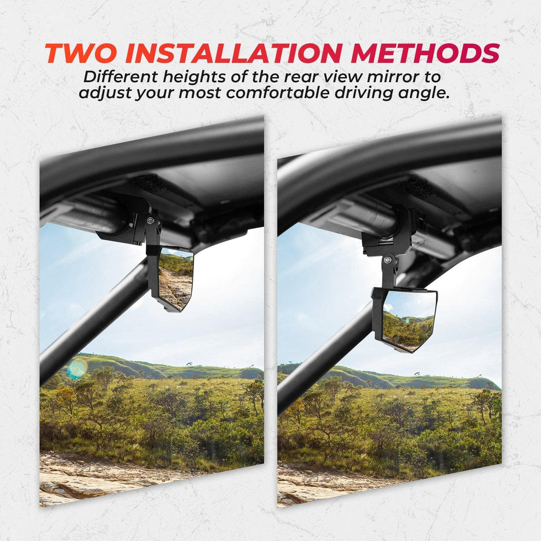 Universal High-Definition Race Convex Mirror with 1.65"-2" Adjustable Low Profile Clamp - KEMIMOTO