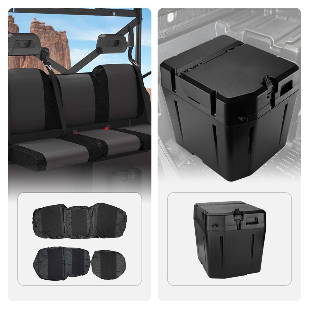 Polaris Ranger UTV Waterproof Seat Cover & Under Seat Storage Box - KEMIMOTO