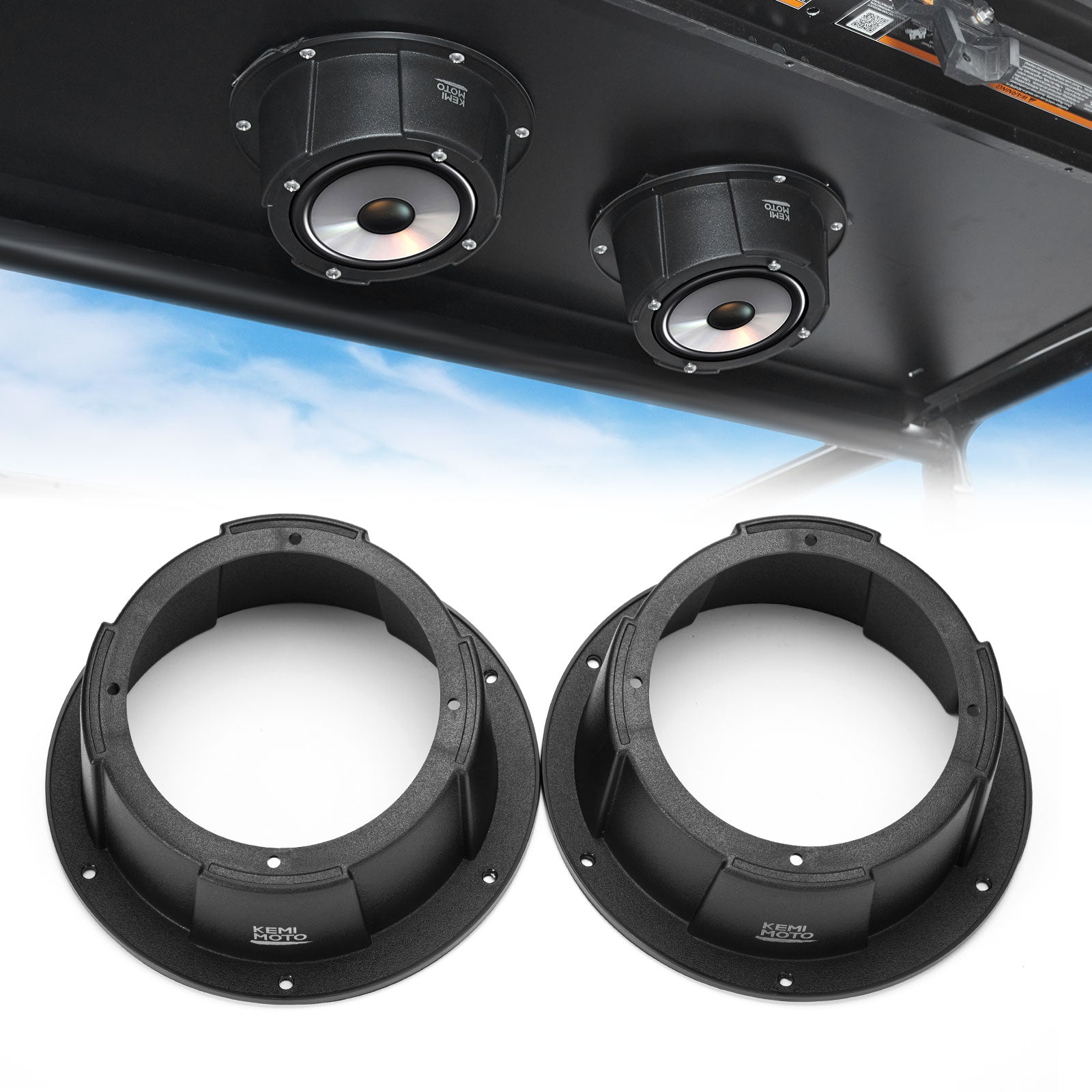 6.5 Inch Mount Speaker Pod For UTVs, RVs, Cars, Boats, Trunks, Trailers - Kemimoto
