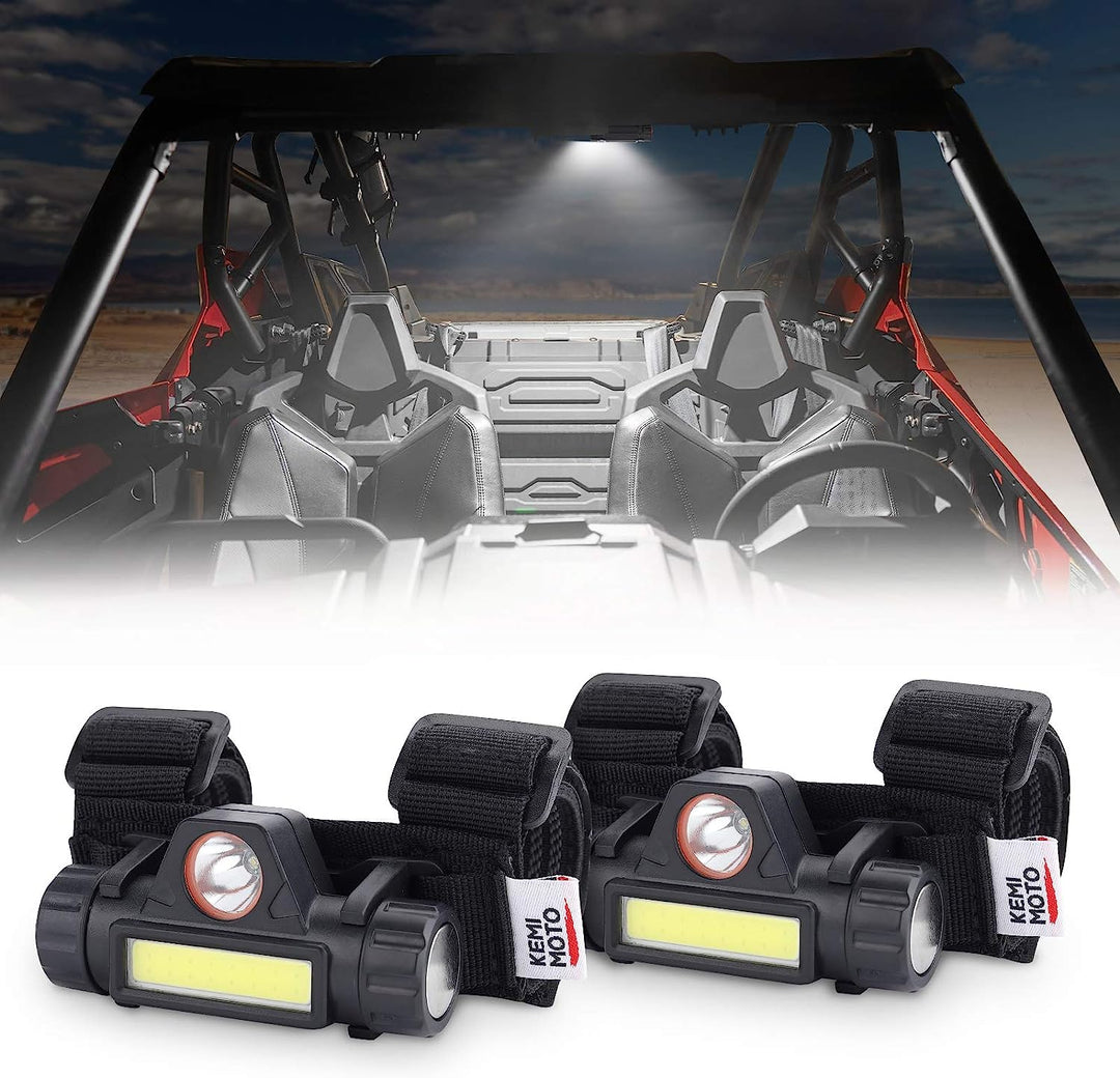 UTV Roll Bar Cage Mount Interior Lights 1.25''-2.0'' Compatible With Polaris RZR Can Am Talon - Kemimoto