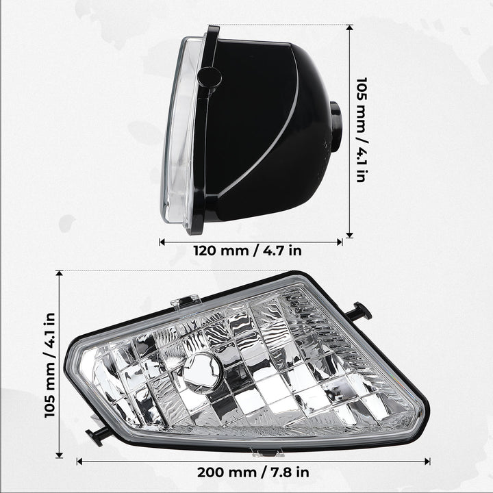 Left Right Headlights Assembly Fit Sportsman 500 HO Efi 2006-2010(Bulb not included) - Kemimoto