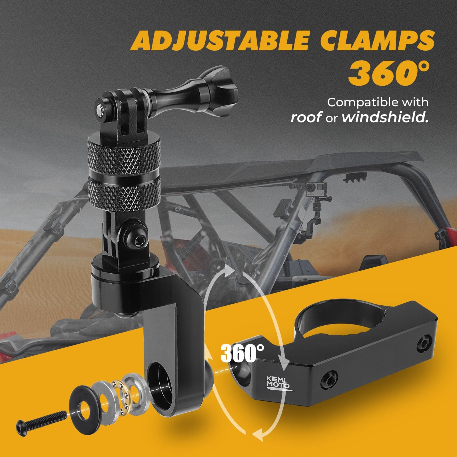 Universal GoPro Roll Bar Mount - KEMIMOTO