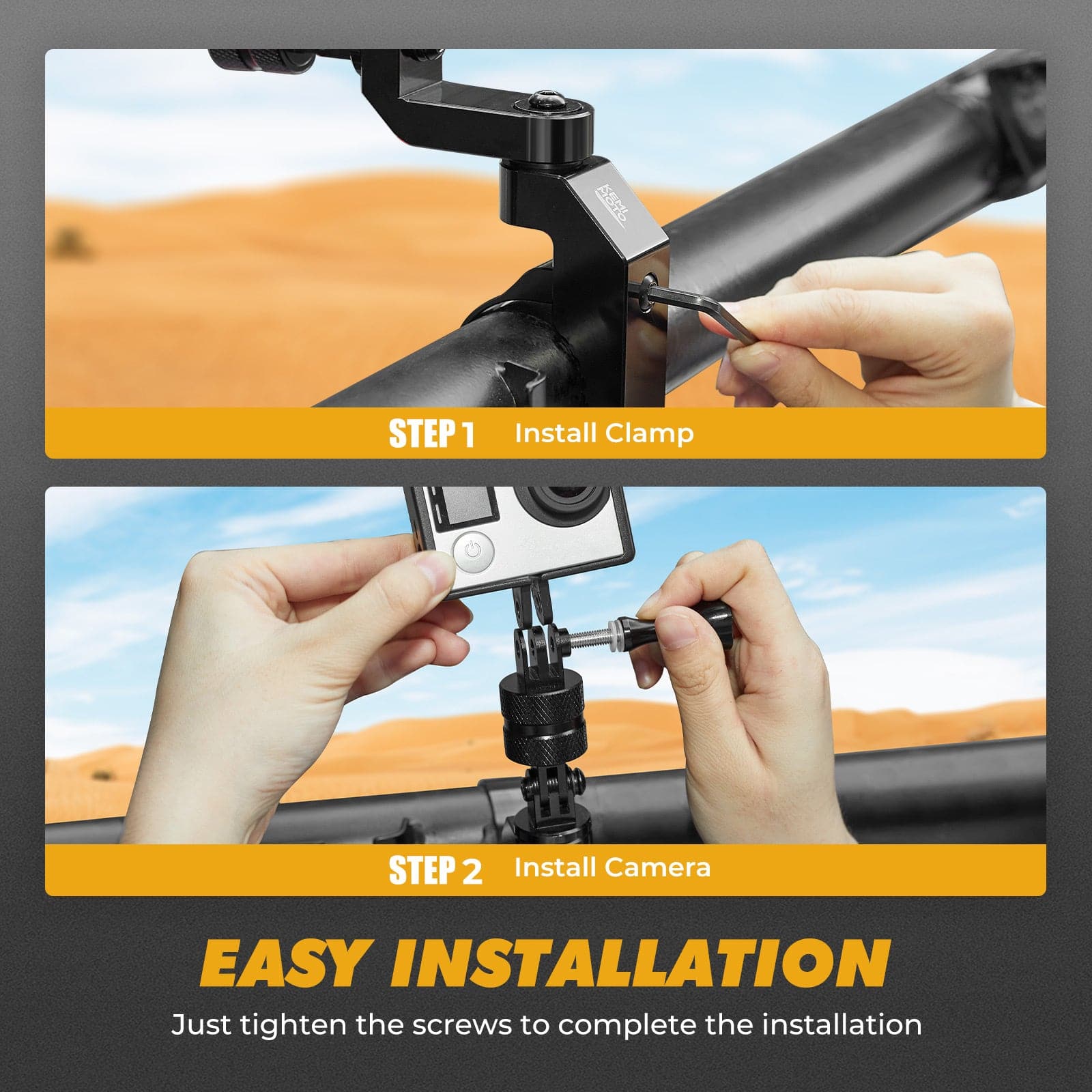 Universal GoPro Roll Bar Mount - KEMIMOTO