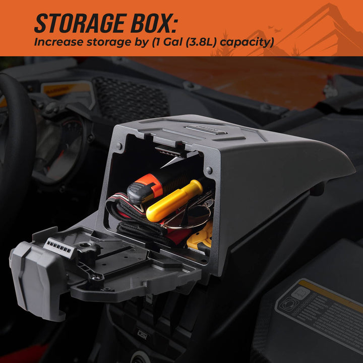 Can-Am Maverick X3 Navigation Storage Box and Holder & Front Lower Door Inserts - KEMIMOTO