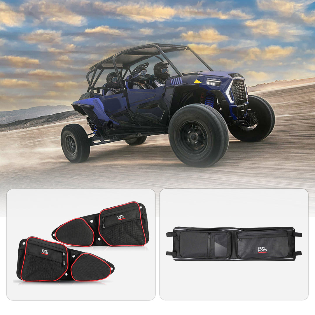 Front Side Door Bags and Roof Overhead Storage Bag Fit Polaris RZR - Kemimoto