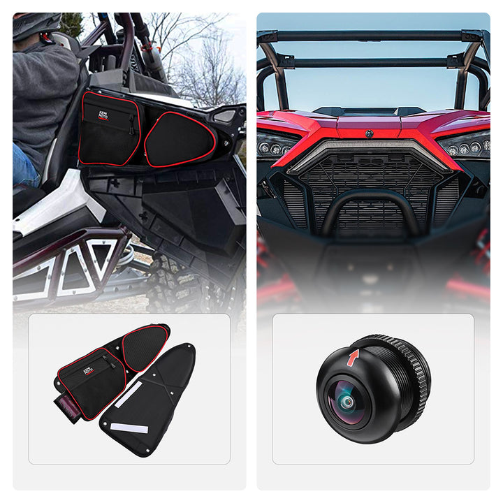 Front Side Door Bags and Front Camera Fit Polaris RZR XP 1000 - Kemimoto