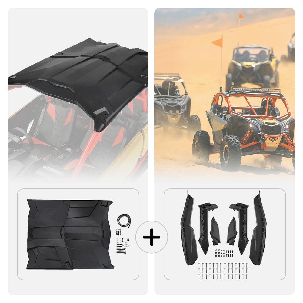 Can-Am Maverick X3 Max Hard Roof & Mud Fender Flares - KEMIMOTO