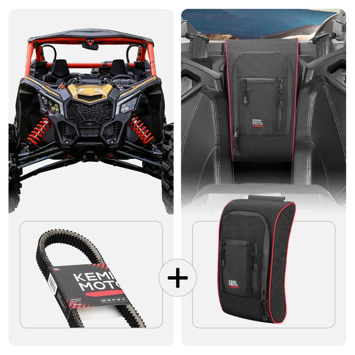 Can-Am Maverick X3 Heavy Duty Belts & Center Shoulder Console Storage Bag - KEMIMOTO