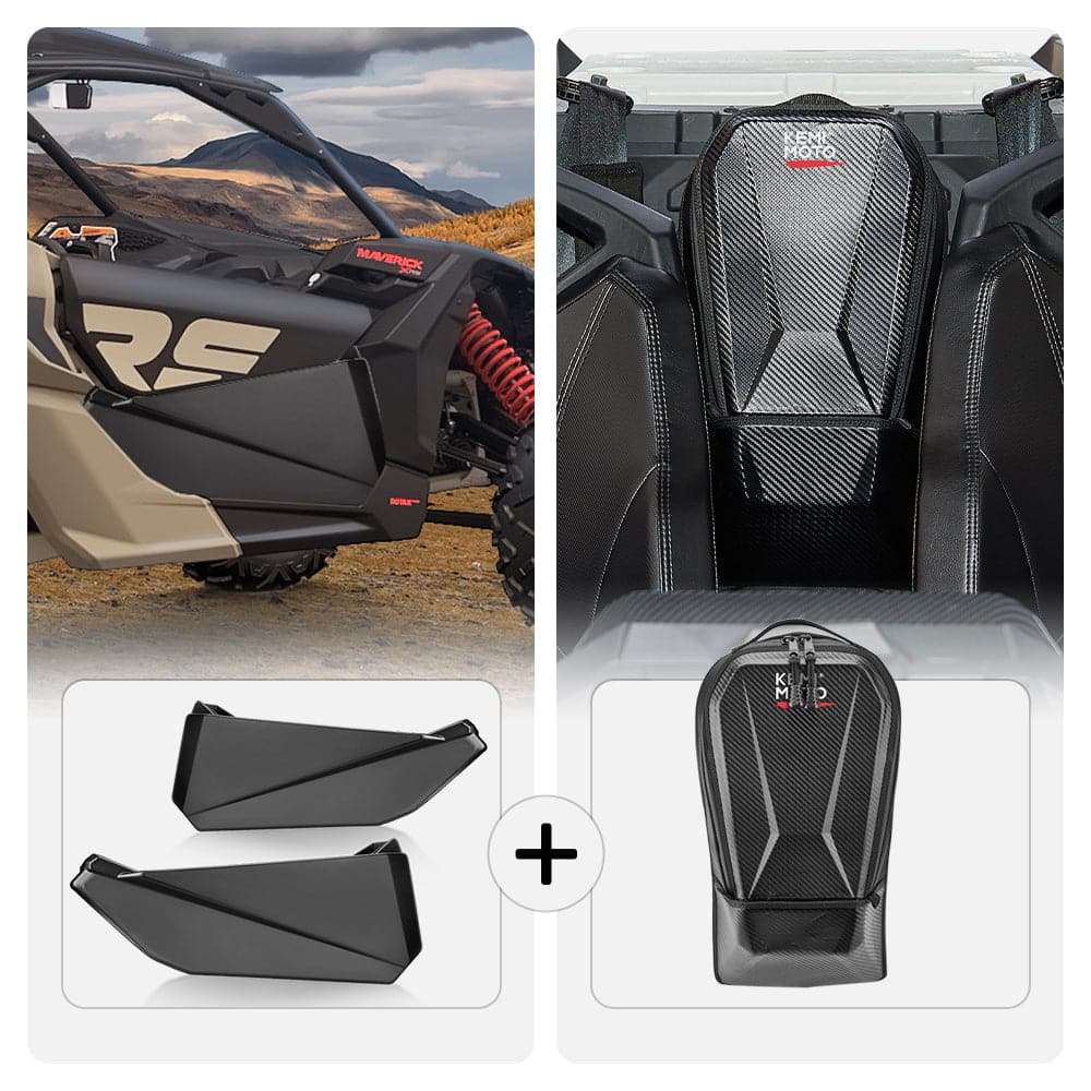 Can-Am Maverick X3 Front Lower Door Inserts & Center Storage Bag - KEMIMOTO