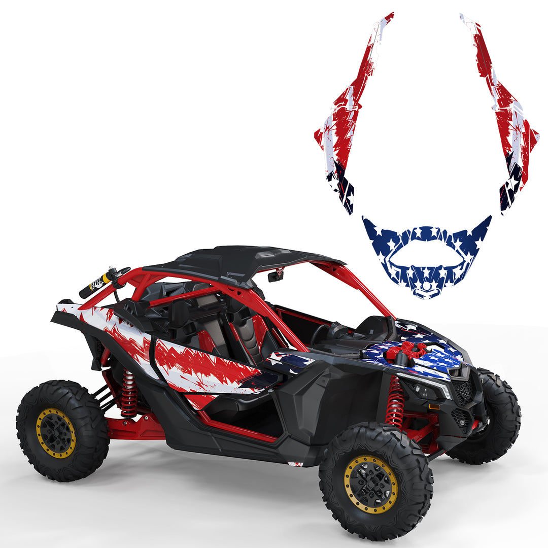 Graphic Decal with USA Flag fit Can Am Maverick X3 - Kemimoto