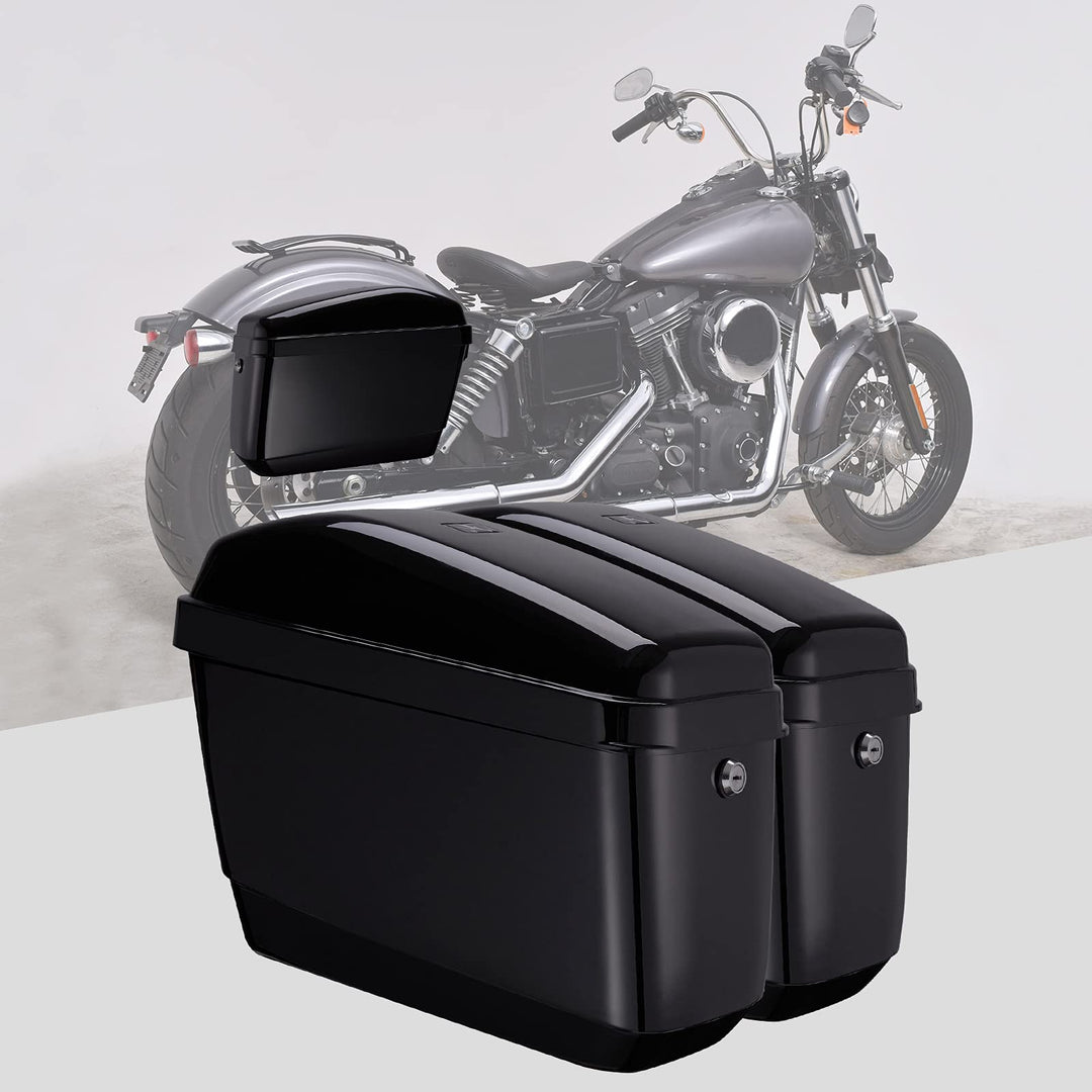 KEMIMOTO Motorcycle Saddlebags, 30L Large Capacity Saddle Bags Motorcycles,  PU Leather Motorcycle Luggage Bag for Sportster Softail Dyna V-star