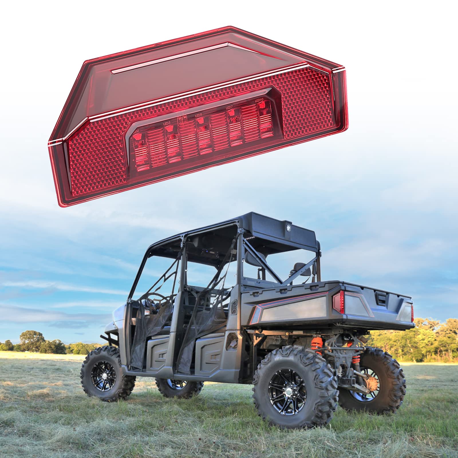 JDMTECH Smoked LED Tail Lights – Left & Right For Polaris Ranger 900 XP / 1000 (2013-2020)