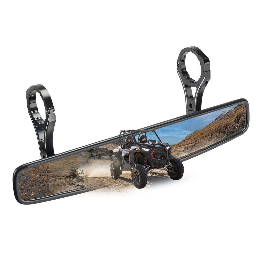 UTV Mirror with ShatterProof Tempered Glass and 1.75" Clamp Fit Polaris RZR - Kemimoto
