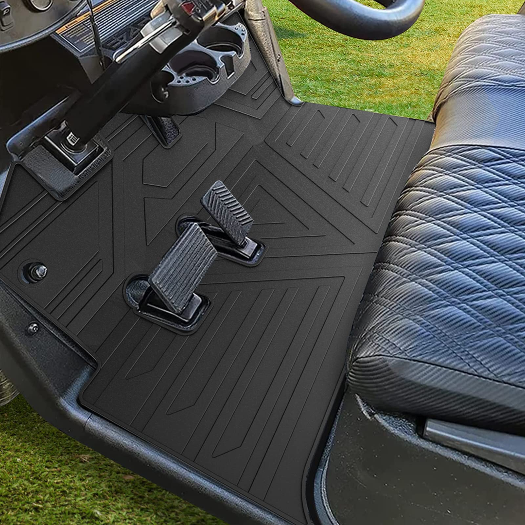 10L0L Golf Cart Floor Mat for Ezgo RXV, One-Piece Design Silica Gel Mat, Black