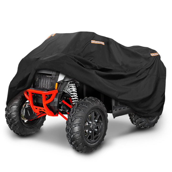 300D OXFORD Fabric 4 Reflective Strip Black ATV Cover L17997 - Kemimoto