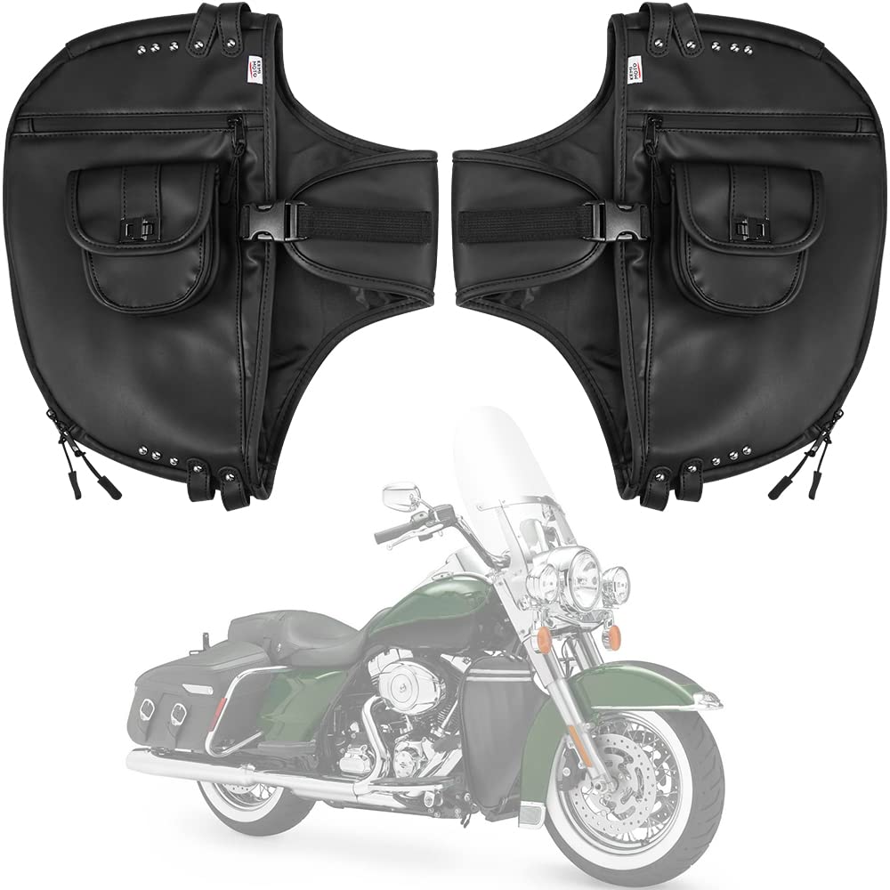 Soft Lowers Chaps, Synthetic Leather Engine Bar Covers - Kemimoto