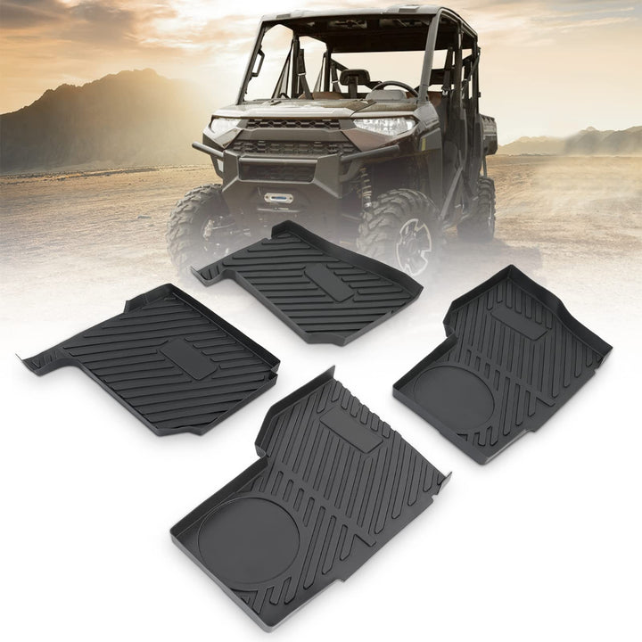 Floor Mats Fit Polaris Ranger Crew XP 1000 (2019-2023) - Kemimoto