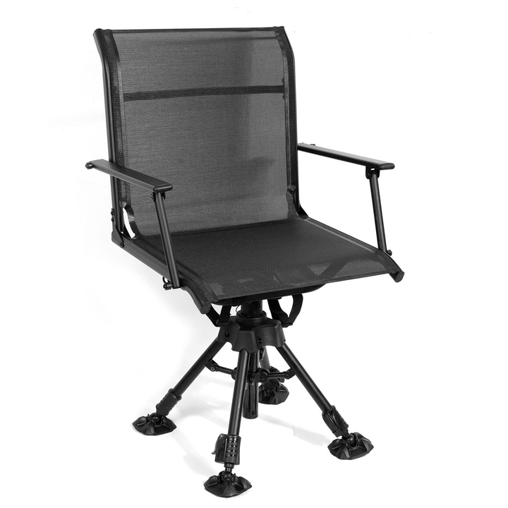 Huting Fishing Chair, 360° Silent Swivel Hight Adjustable Quick Folding Blind Chair - Kemimoto