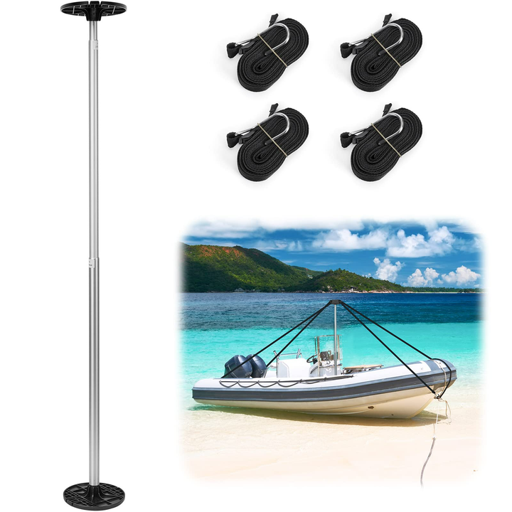 Boat Cover Support Pole With Four Webbing Straps - Kemimoto