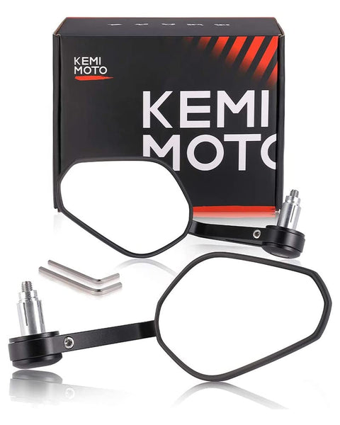Universal Black Large Rearview Side Mirrors For Motorcycle, ATV, Dirt Bike & Scooter - 10MM Mount