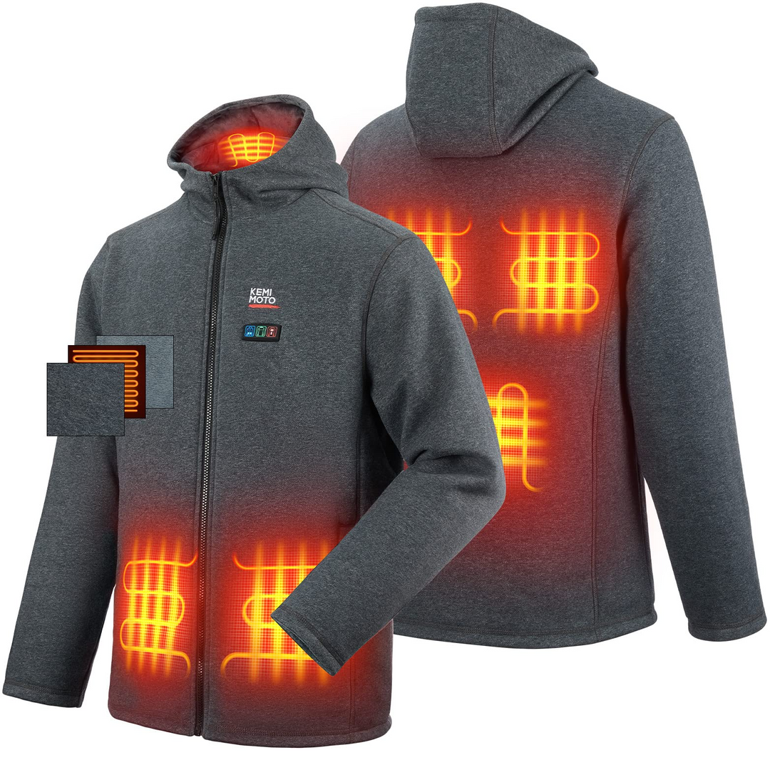 Heated Hoodie with 12V Battery Pack, Electric Heated Hoodie for Men and Women - Kemimoto