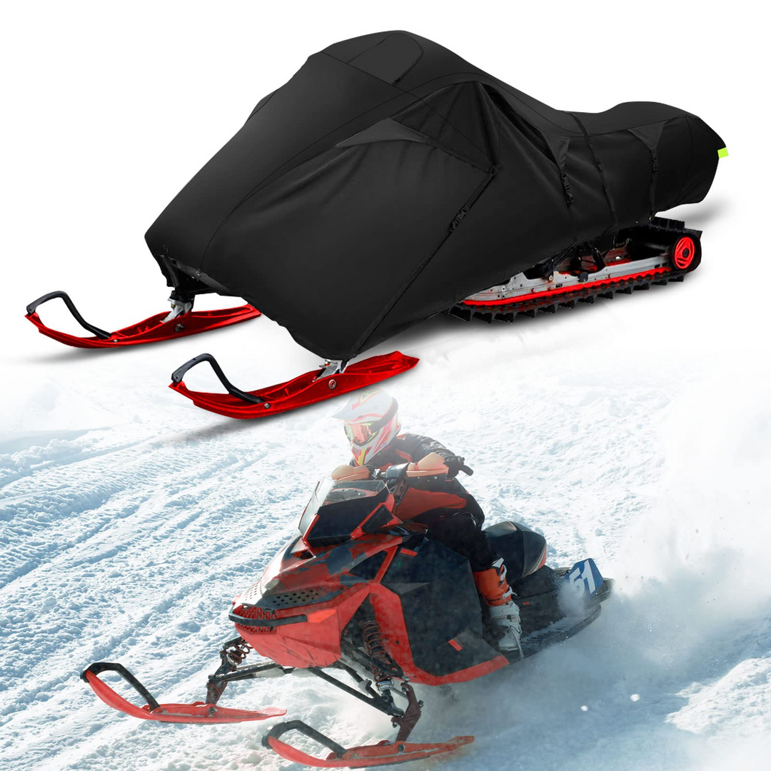 600D Waterproof Snowmobile Cover Fits up to 119"-127" L, Heavy Duty Storage Trailerable Cover - Kemimoto