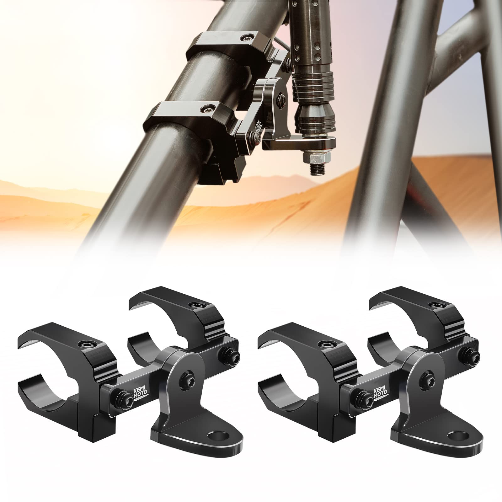 Aluminum UTV Whip Light Mount Bracket for 1.5 to 2