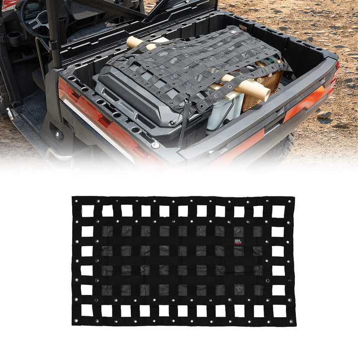 Heavy Duty UTV Bed Cargo Net For Polaris Ranger, Can-Am - Kemimoto