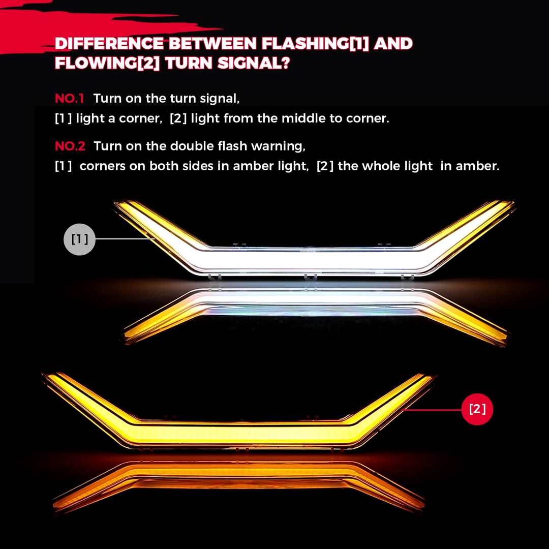 Turn Signal Light, LED Center Grill Fang Light Fit Polaris RZR PRO XP (2020 - 2023) - Kemimoto