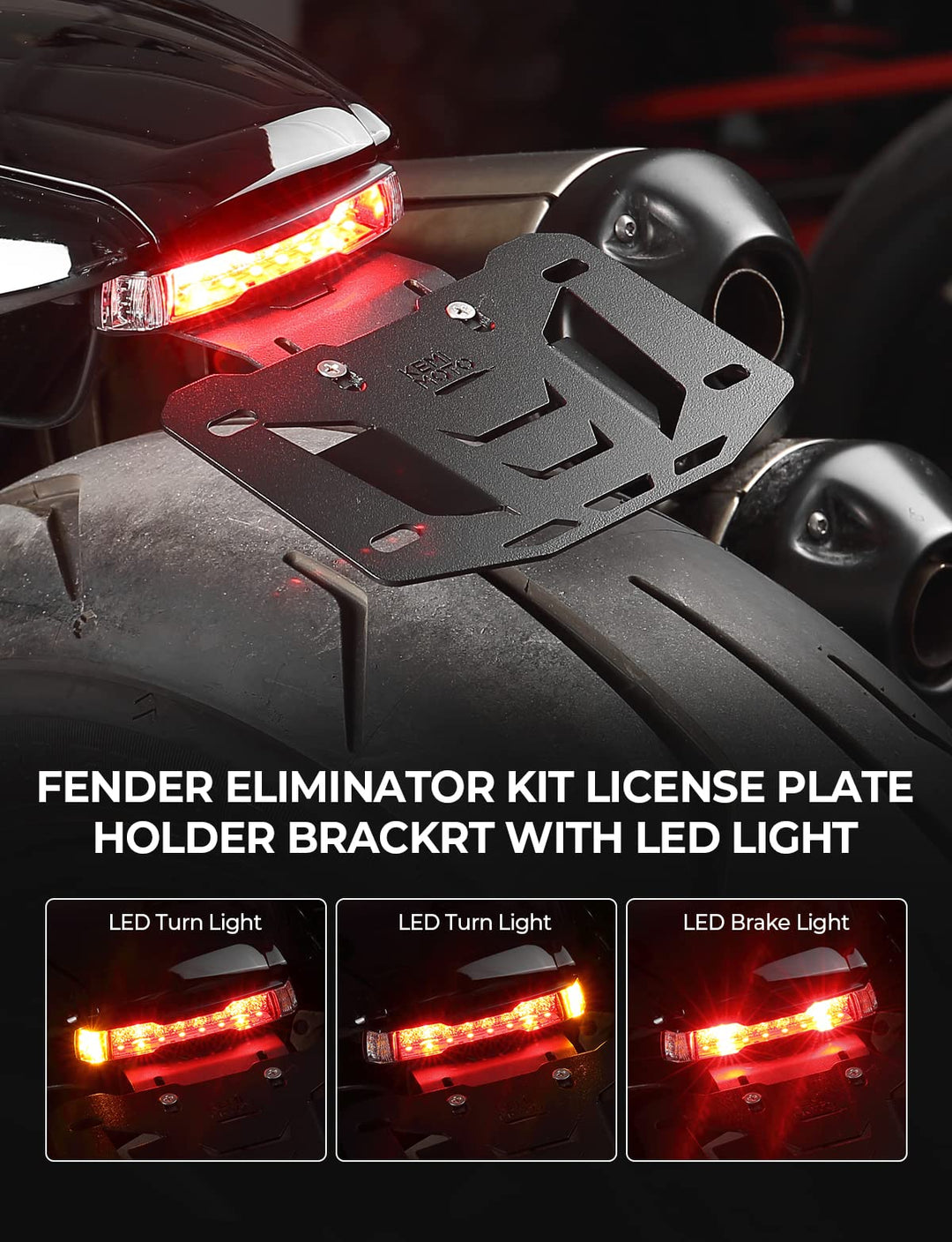 License plate support kit with licence plate light and Syencro blinkers pair