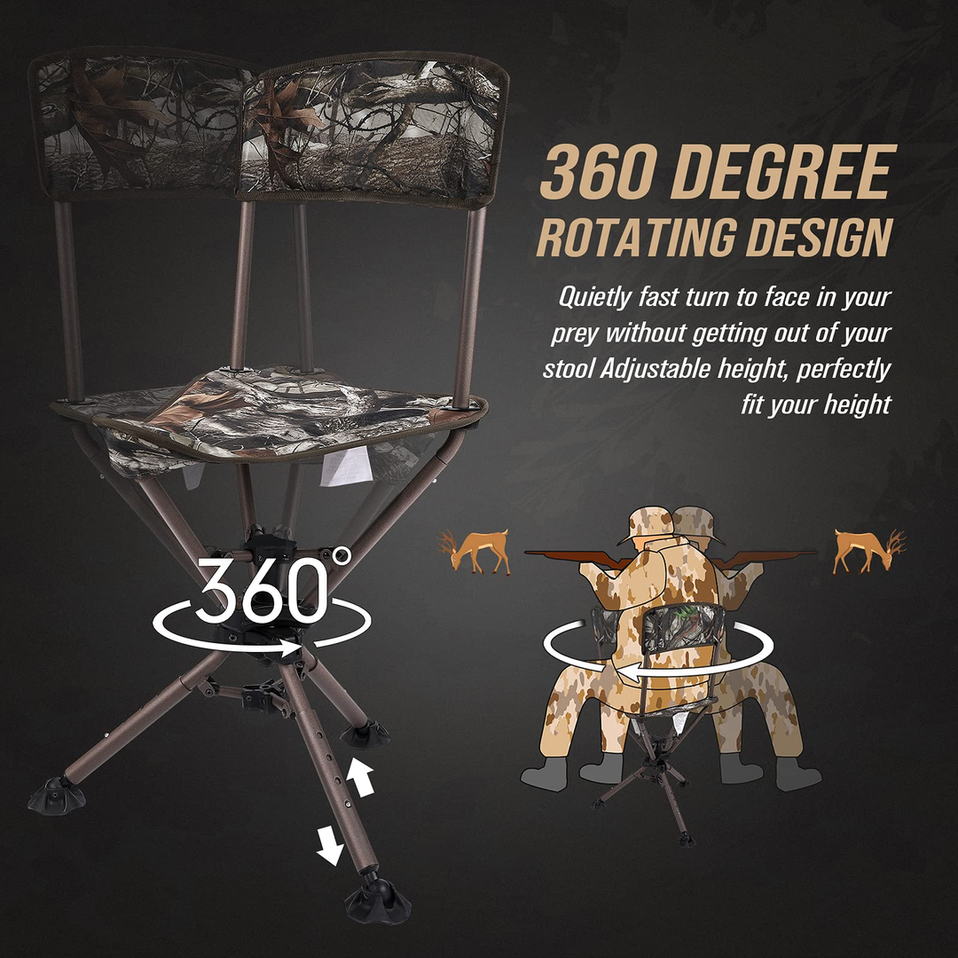 360 Swivel Portable Hunting Chair Kemimoto