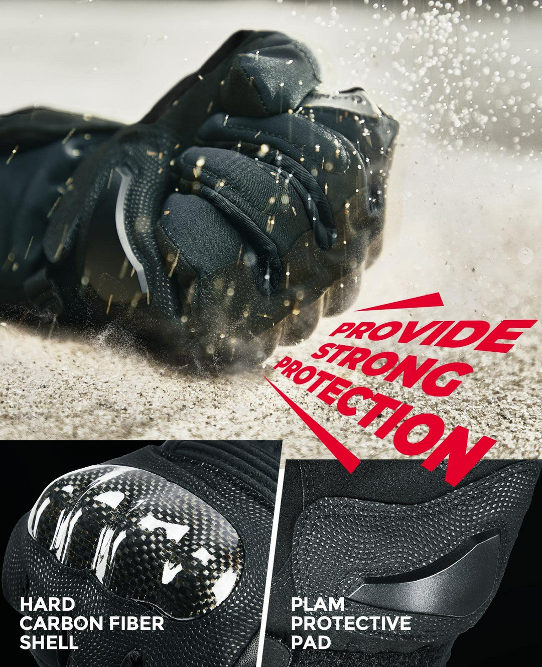 Motorcycle Carbon Fiber Winter Gloves - Kemimoto