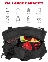 24L Large Capacity Storage Saddlebags with Rain Covers - Kemimoto