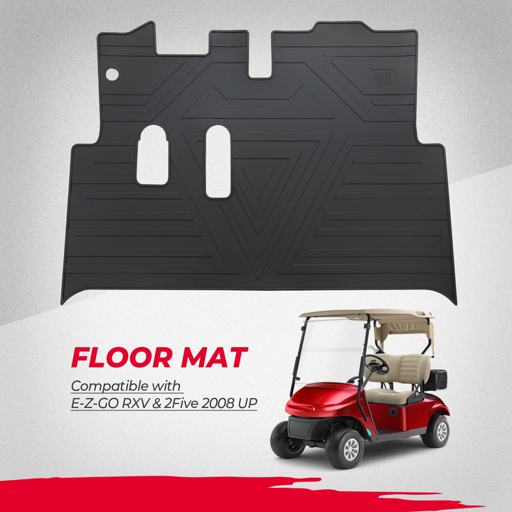 Golf Cart Mat, Full Coverage Floor Liner (Black) for EZGO RXV - Kemimoto