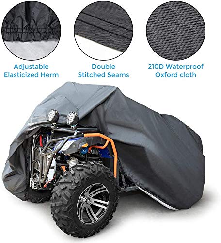 ATV Cover Water-resistant Windproof Cover with Elastic Base Wrap 100'' x 43'' x 47'' - Kemimoto