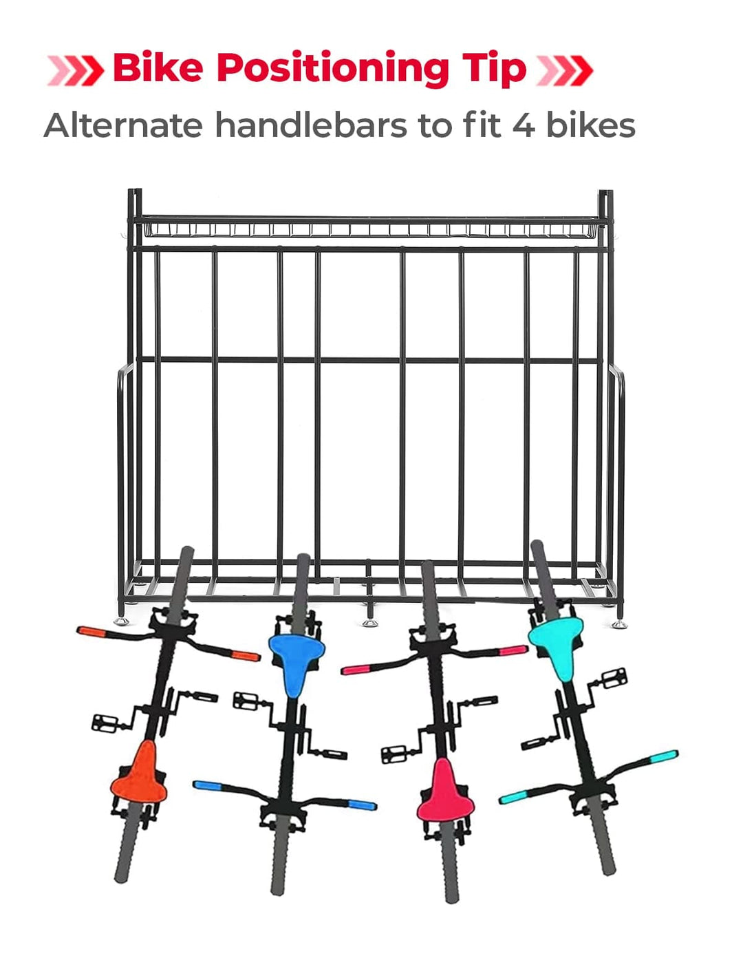 Multi-functional Width Adjustable 4 Bike Stand Storage Rack - Kemimoto