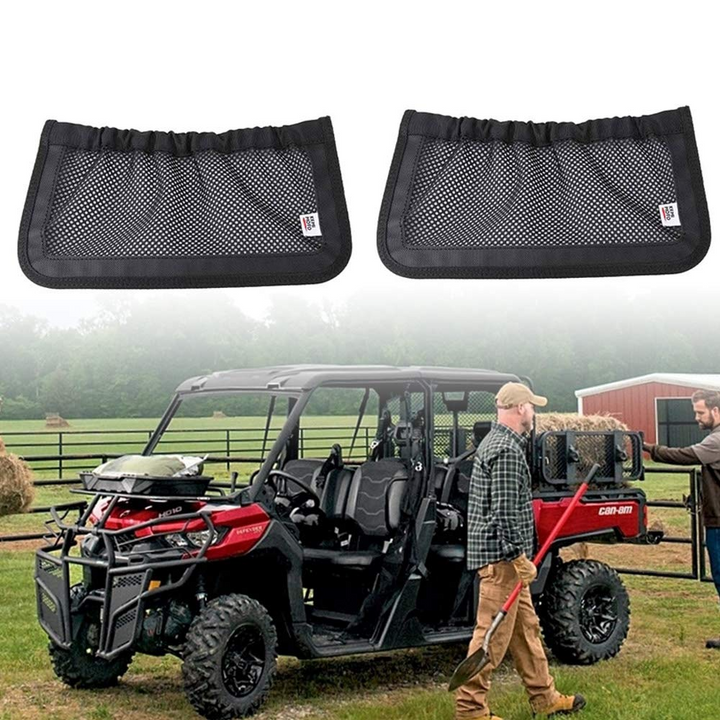 UTV Rear Backrest Storage Nets For Can Am Defender Max - Kemimoto