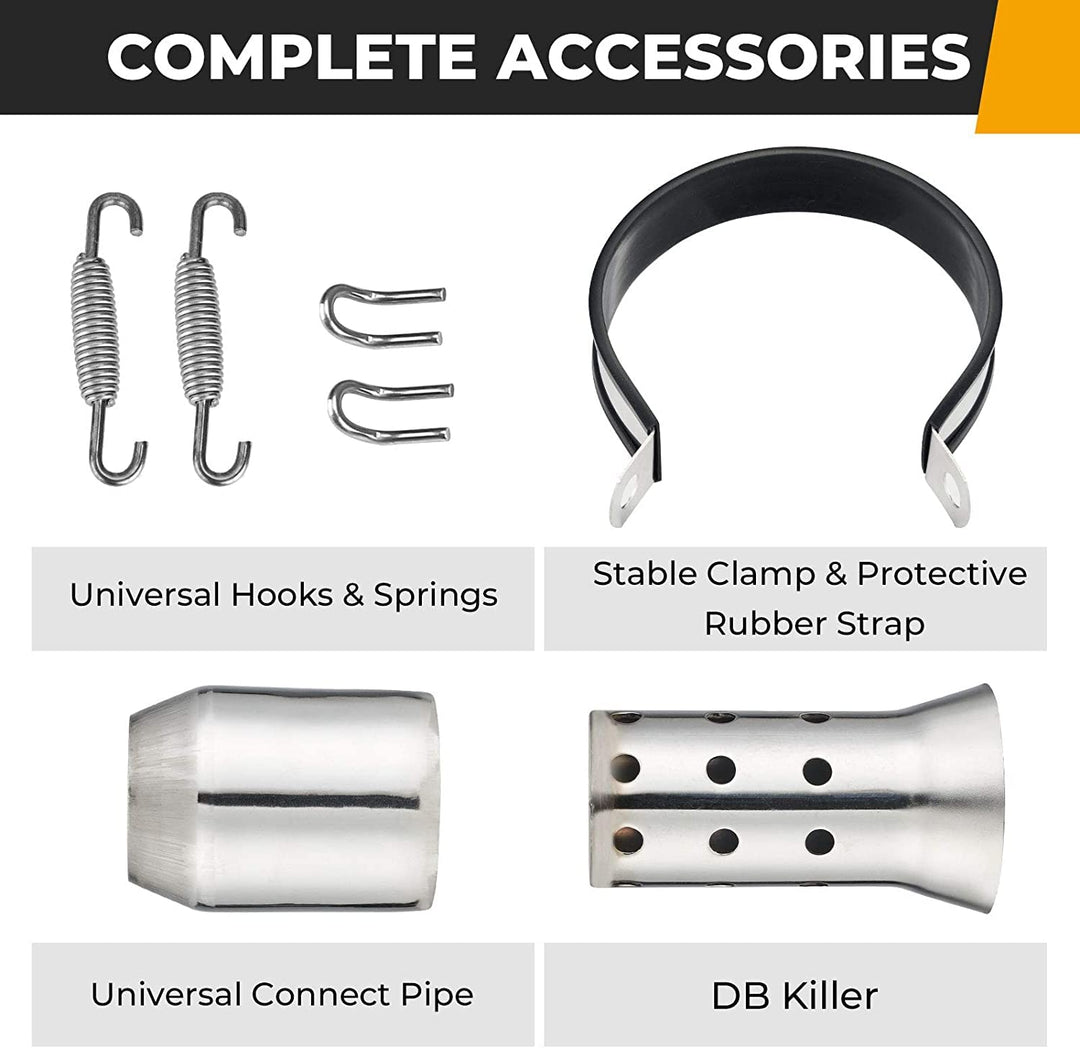 Exhaust Slip on Silencers & Mufflers Fit Motorcycle Pipe Diameter 38mm 51mm (Carbon Fiber) - Kemimoto