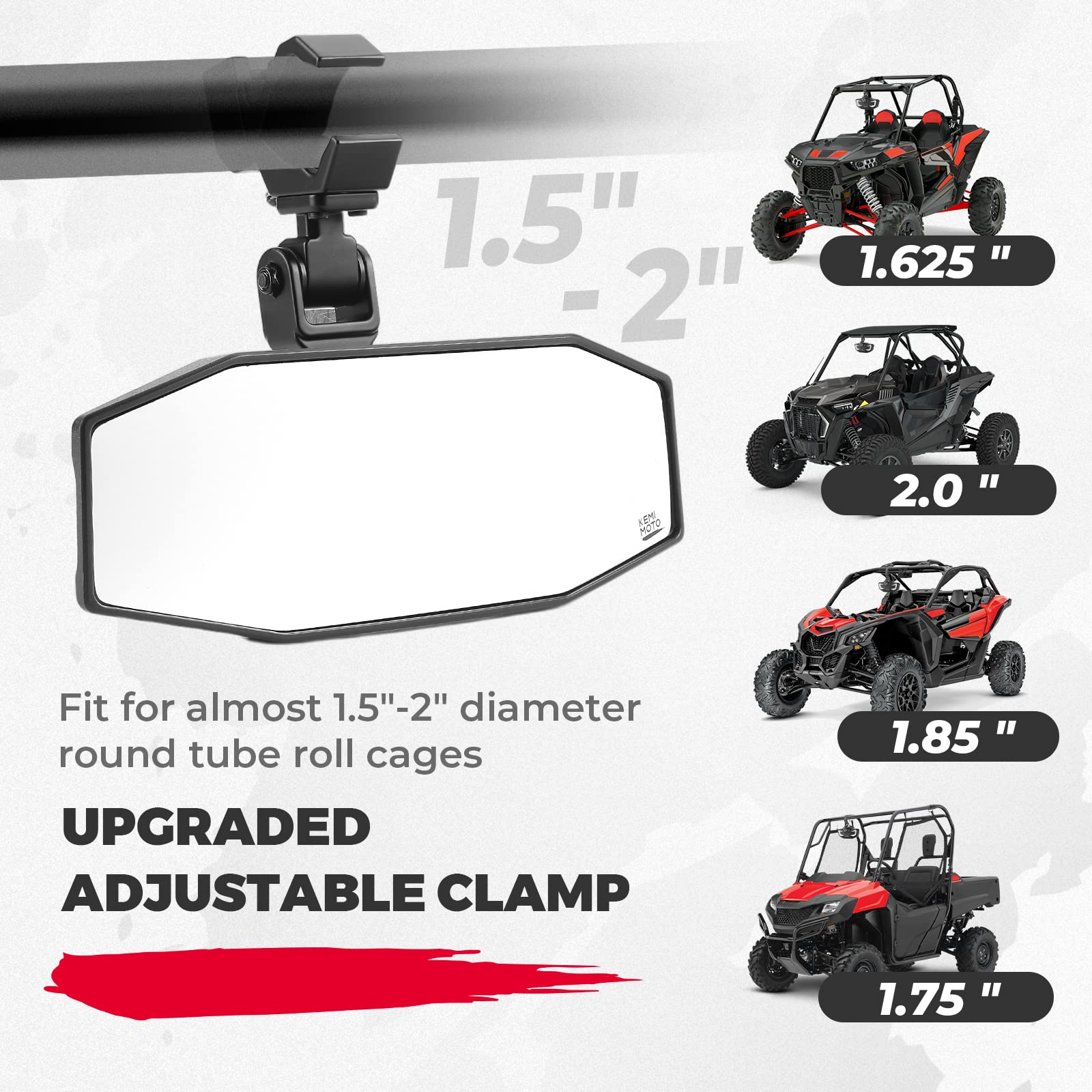 UTV Center Mirrors Fits 1.5