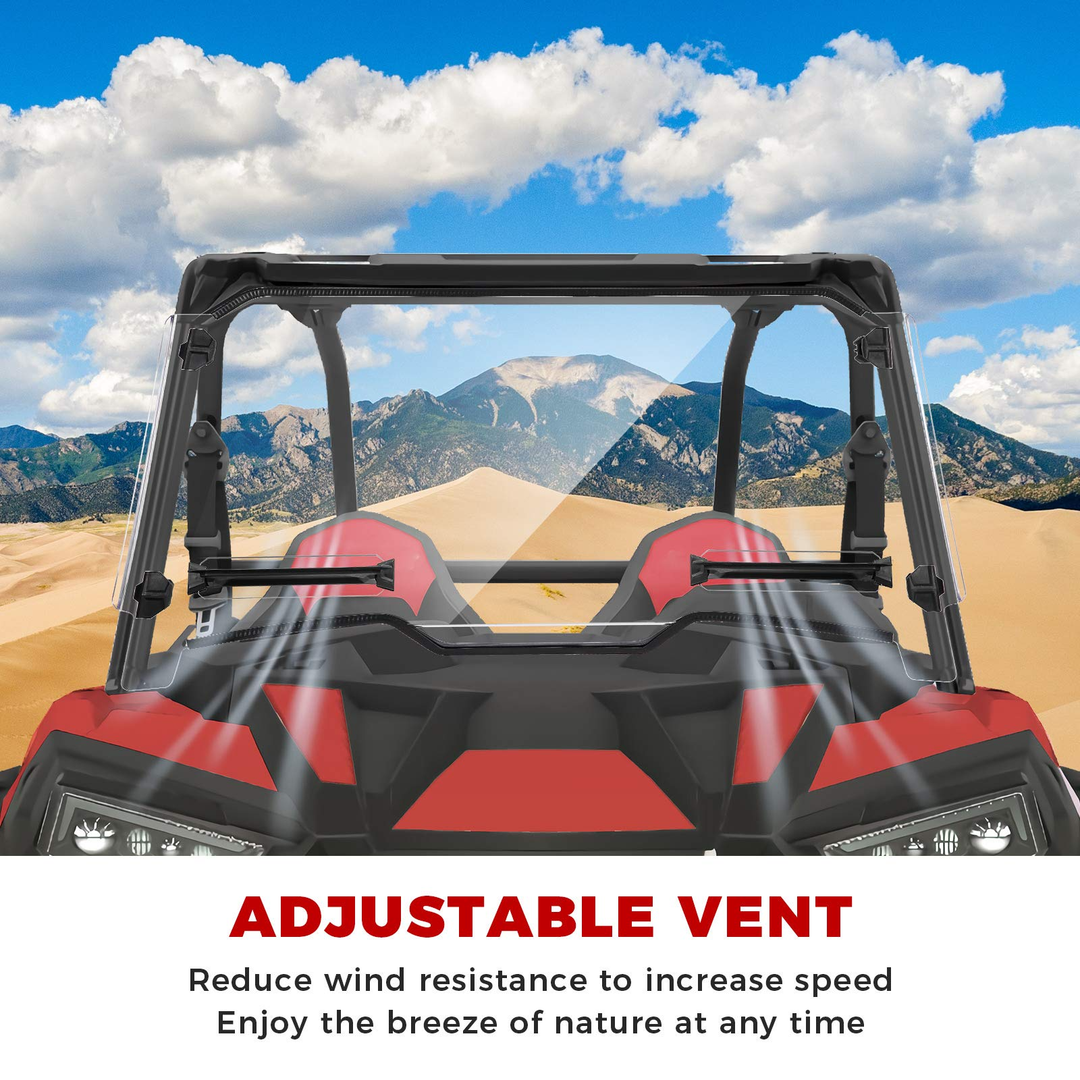 Polaris RZR XP 1000 Windshield with Adjustable Vents - Kemimoto