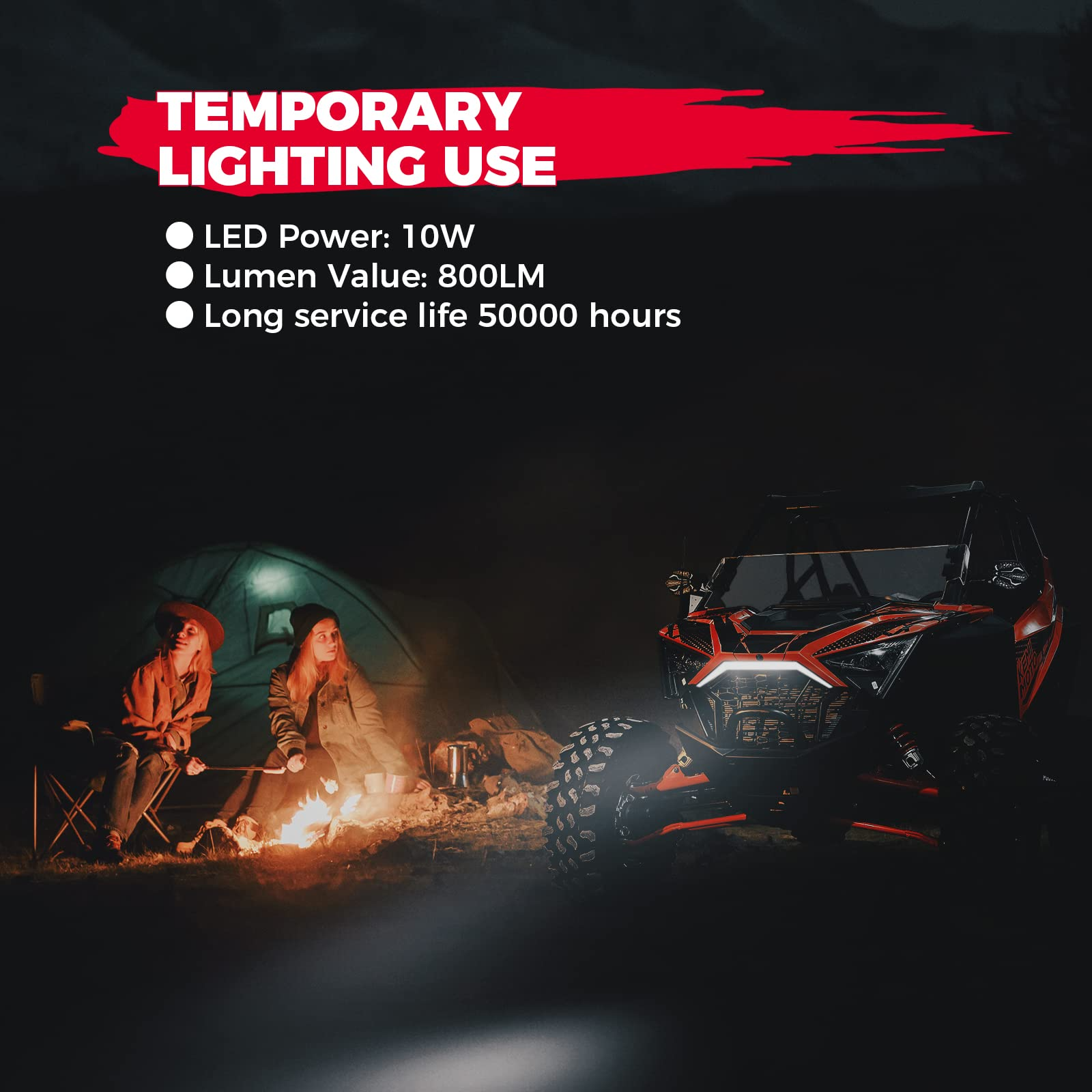 Turn Signal Light, LED Center Grill Fang Light Fit Polaris RZR PRO XP (2020 - 2023) - Kemimoto